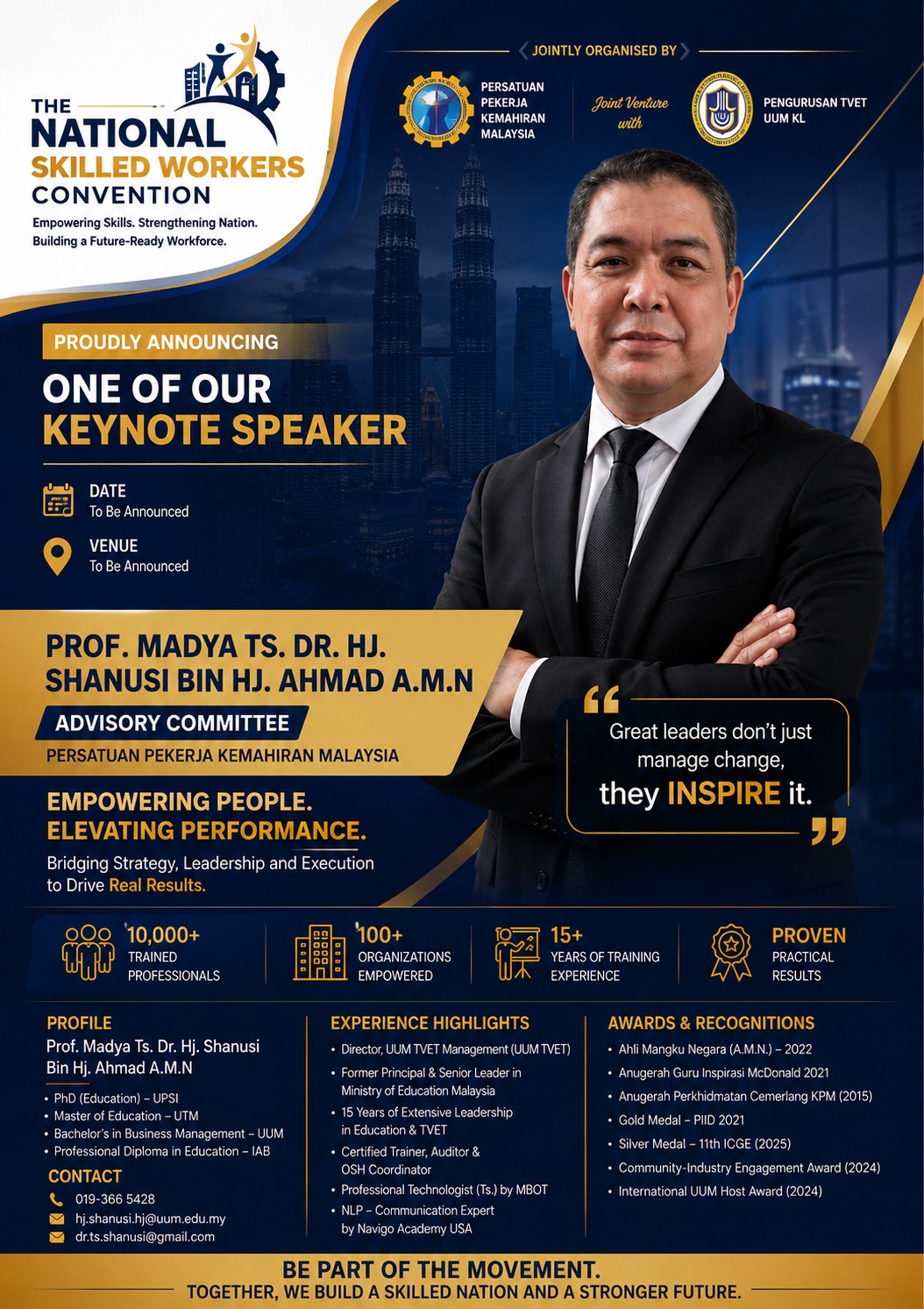 Keynote speaker poster for the convention